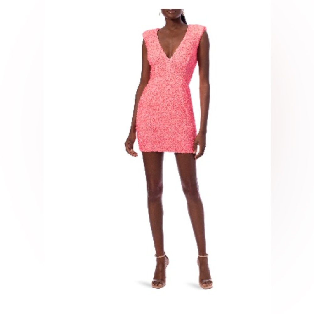 Helsi Jodi Sequin Plunge Neck Mini Dress- Sz Small